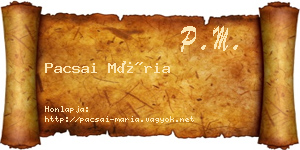 Pacsai Mária névjegykártya